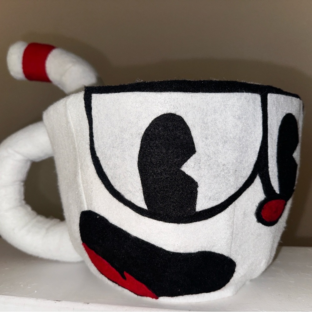 Cuphead headpiece/hat Mug with plush detachable Straw costume or cosplay